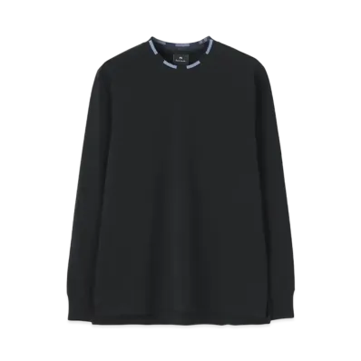 Paul Smith Contrast Rib Long Sleeve Tee "Black"