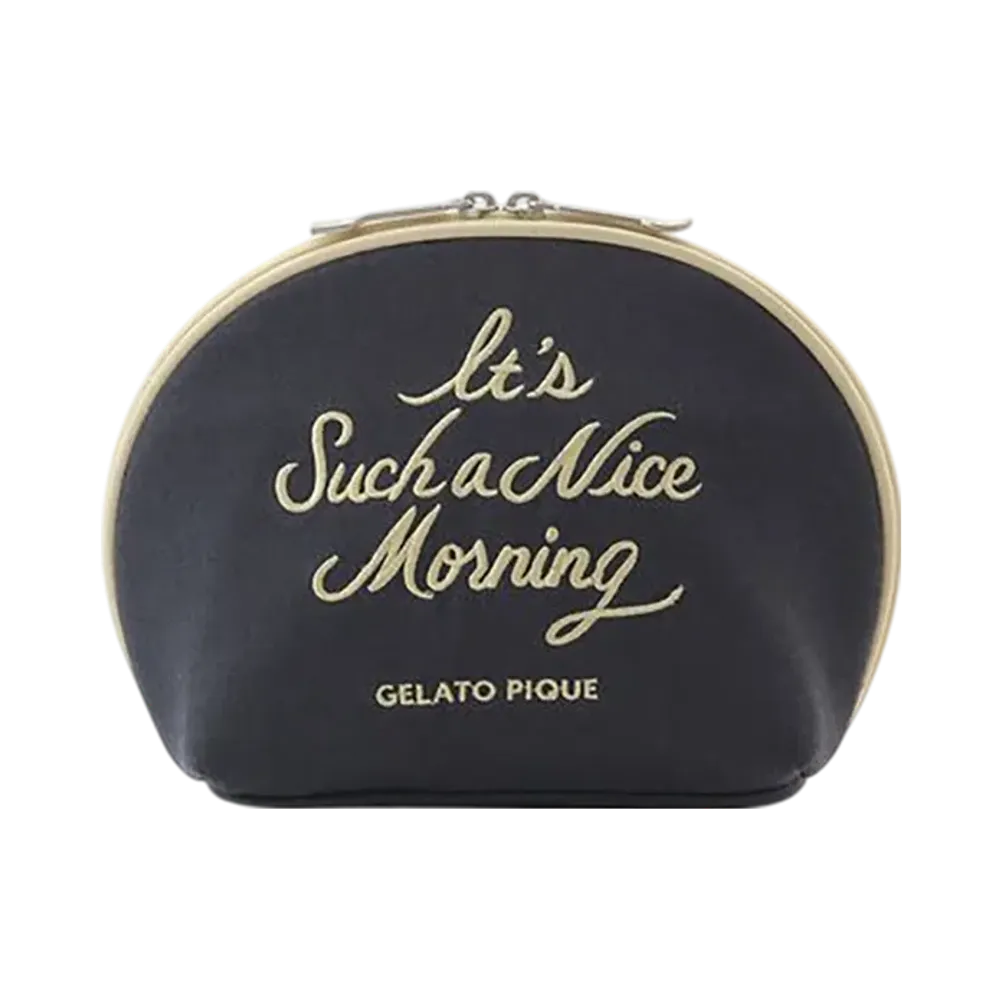 GELATO PIQUE Logo Embroidered Semi-Circle Pouch "Navy"