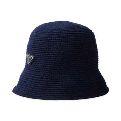 PRADA Crochet Bucket Hat "Navy"