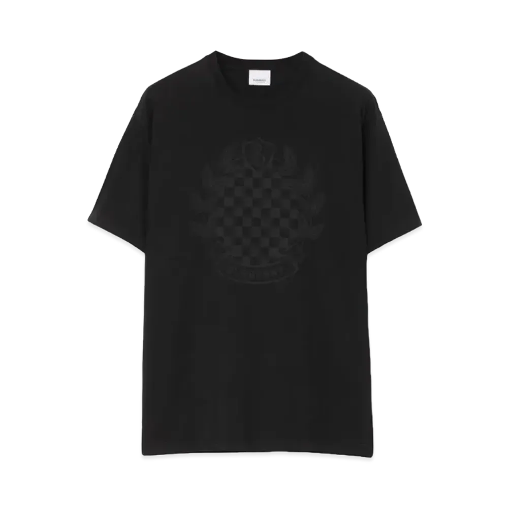 Burberry Men's Chequered Crest Cotton T-shirt "Black"