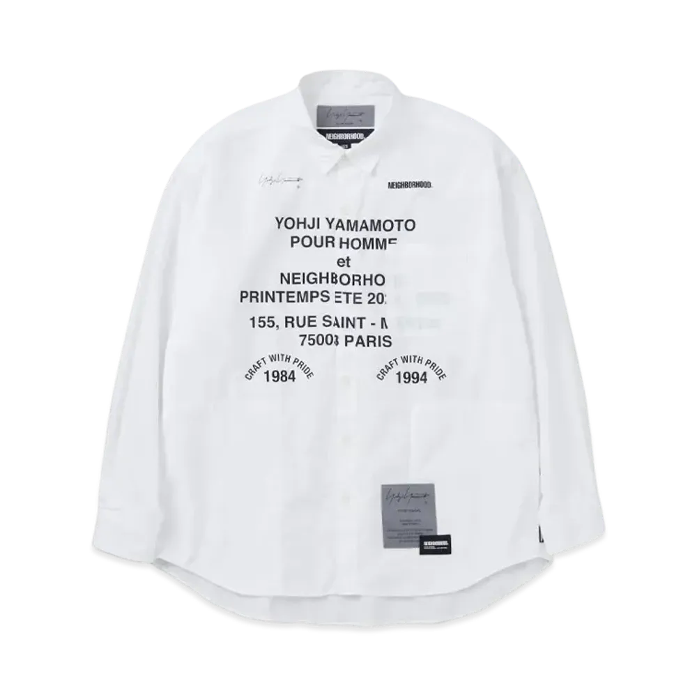 NEIGHBORHOOD x Yohji Yamamoto Print Shirt LS "White"