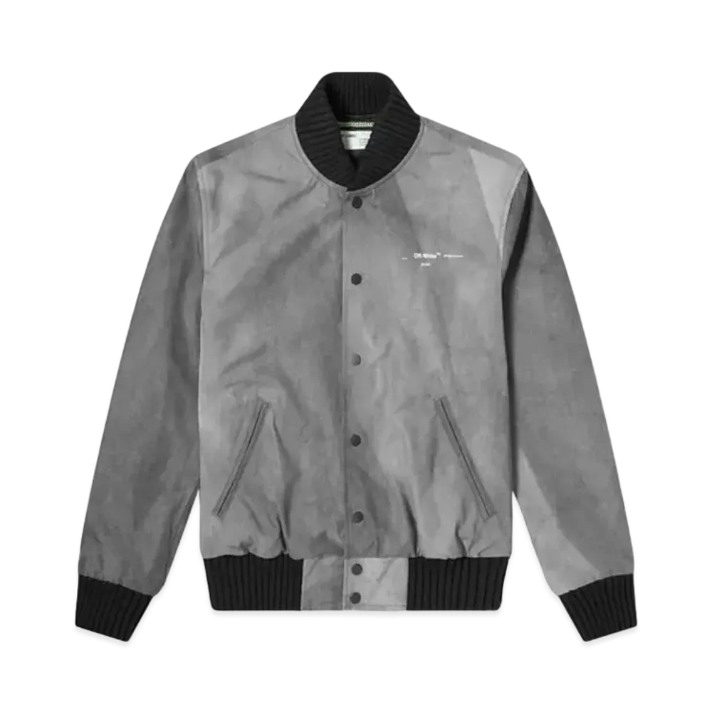 OFF-WHITE Airport Tape Varsity Jacket "Grey"