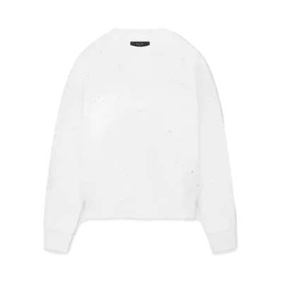 AMIRI MA Shotgun Embroidered Crew "White"