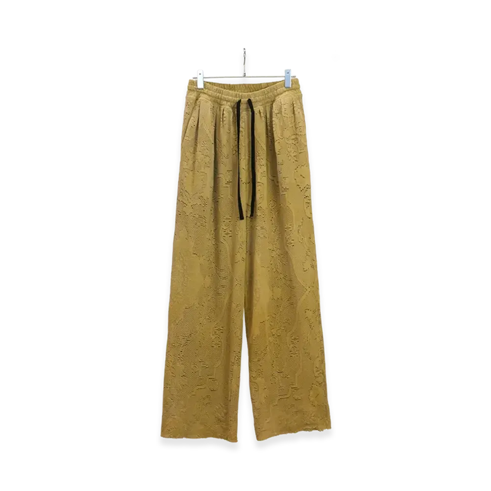 ANCELLM Aging Lace Double Panel Slacks "Mustard"