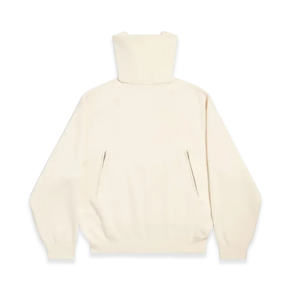 BALENCIAGA Women's Back-to-Front High Neck Sweater "Off White"