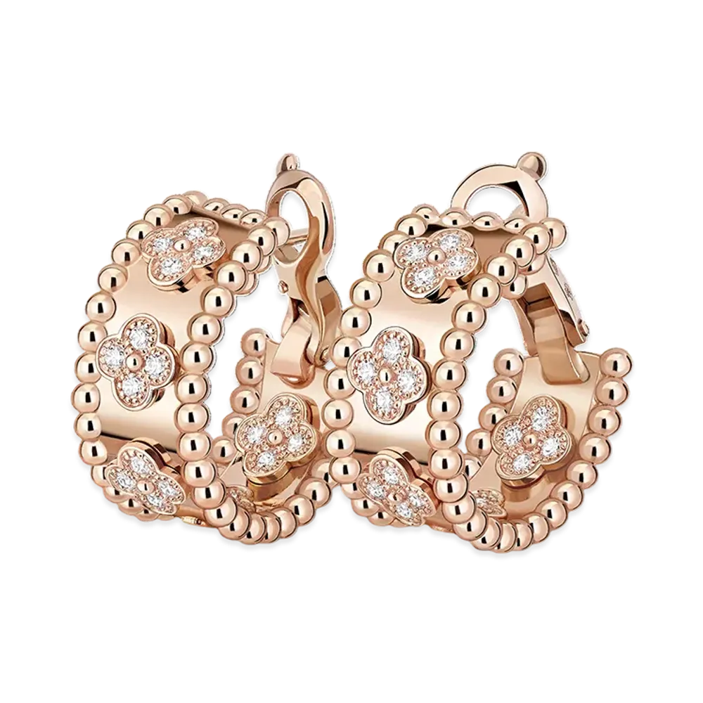 Van Cleef & Arpels Perlee clovers earrings "18K Rose gold/Diamond"