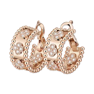 Van Cleef & Arpels Perlee clovers earrings "18K Rose gold/Diamond"