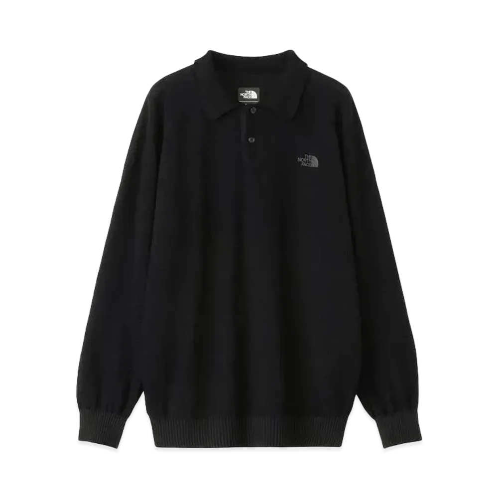 The North Face Long Sleeve Comfortable Wool Polo "Black"