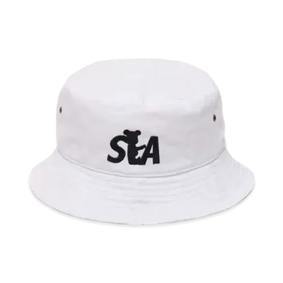 Bearbrick x atmos x WIND AND SEA LOGO HAT "White"