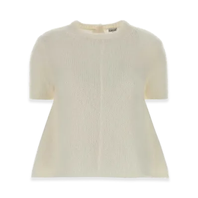 LOEWE Women's Ivory Stretch Mohair Blend Sweater "White"