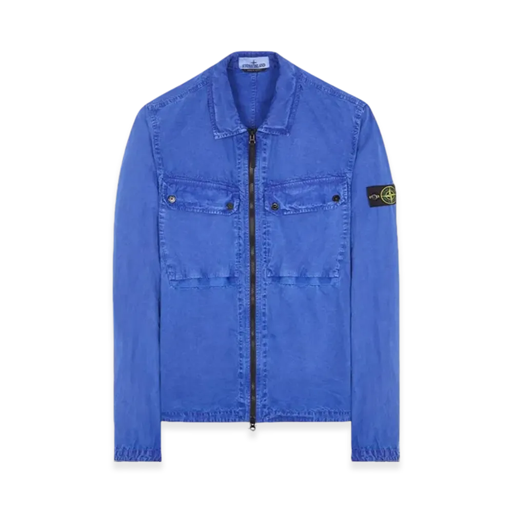 Stone Island 102WN Brushed Organic Cotton Overshirt - 23FW "Ultramarine Blue"