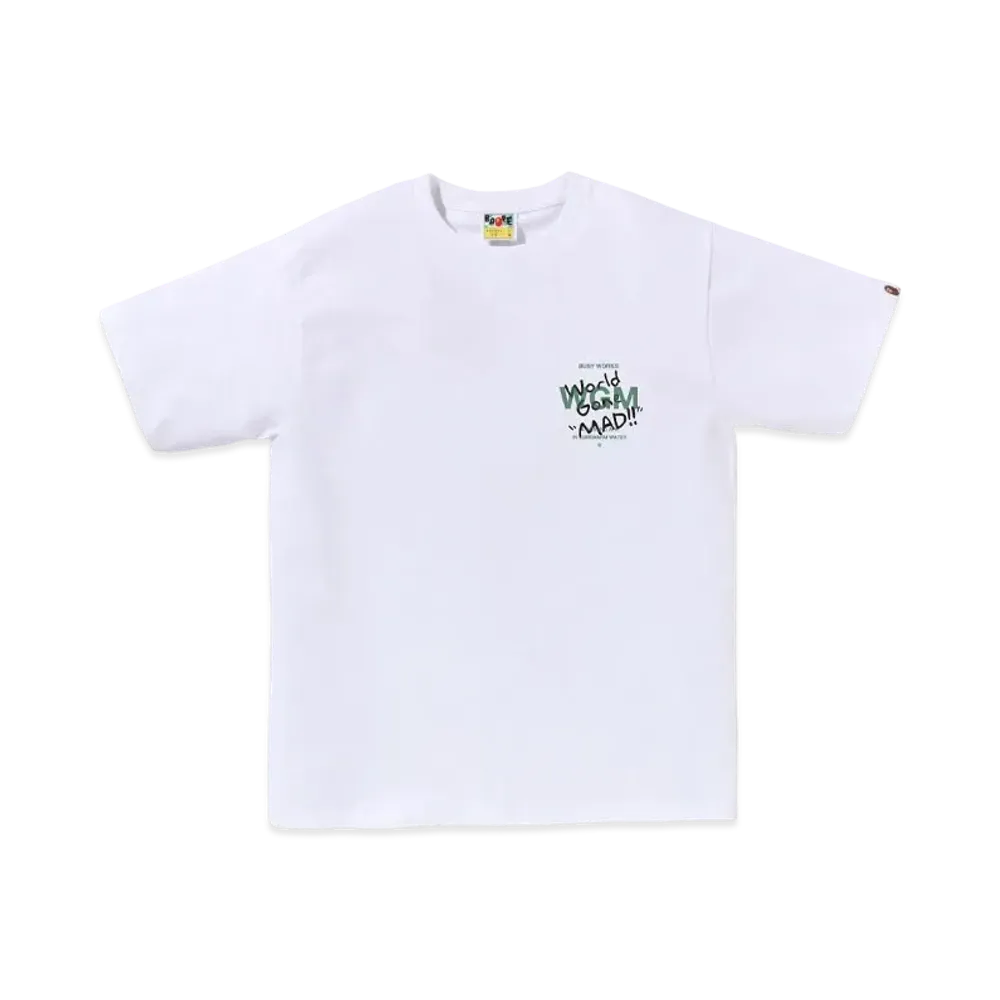 A BATHING APE Woodland Camo Wgm Ape Head Tee "White"