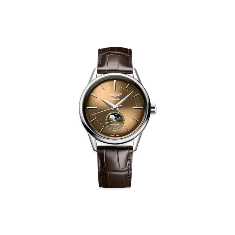 Longines Flagship Heritage Moonphase 38.50mm "Stainless Steel/Sunray Beige/Brown" L4.815.4.62.2