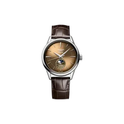 Longines Flagship Heritage Moonphase 38.50mm "Stainless Steel/Sunray Beige/Brown" L4.815.4.62.2