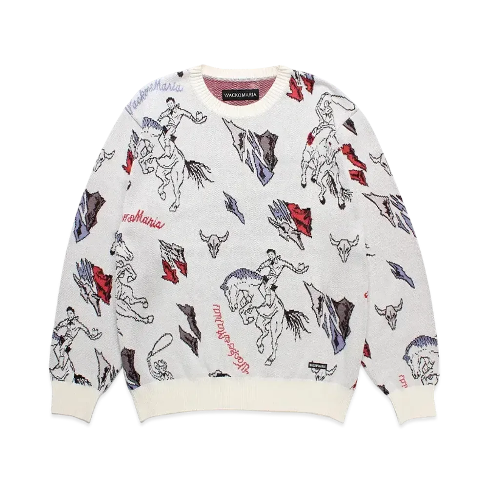 WACKO MARIA Jacquard Knit Sweater "White"