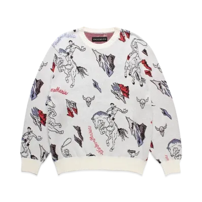 WACKO MARIA Jacquard Knit Sweater "White"