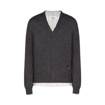 Maison Margiela Distressed Cardigan "Dark Gray"