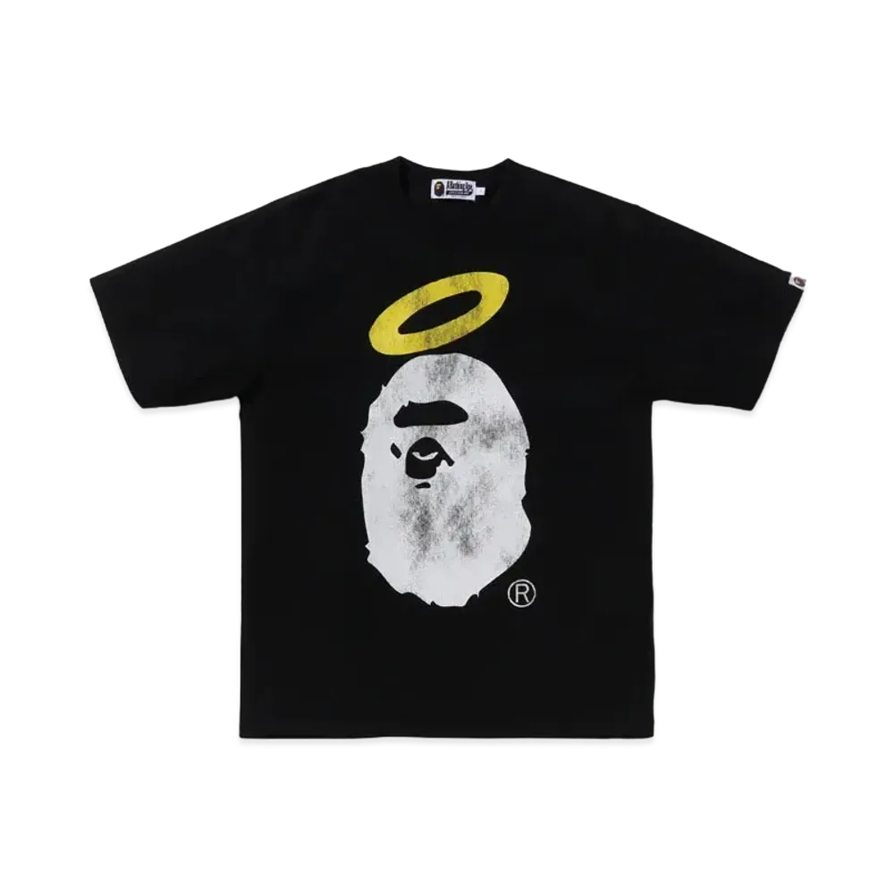 A BATHING APE x UNION Washed Ape Head Tee "Black"