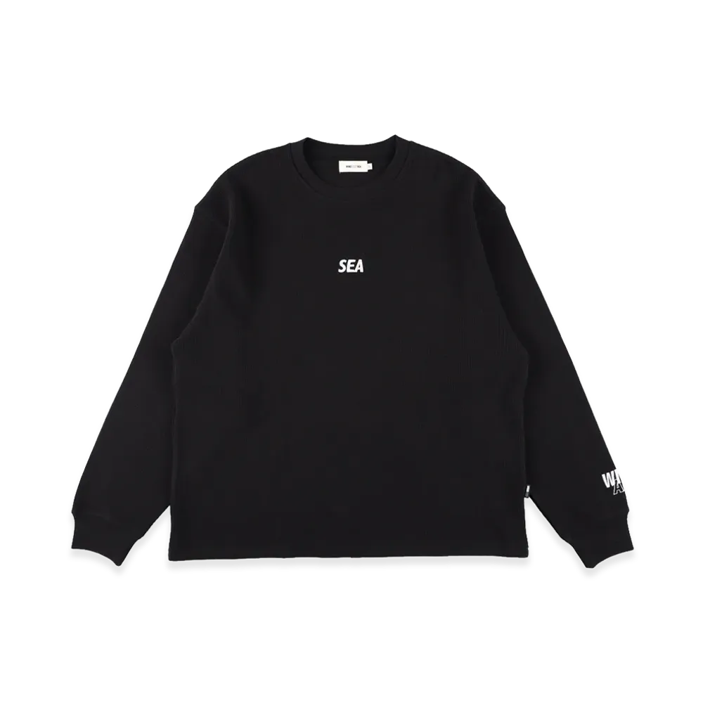 WIND AND SEA Heavy Waffle L/S Tee "Black"