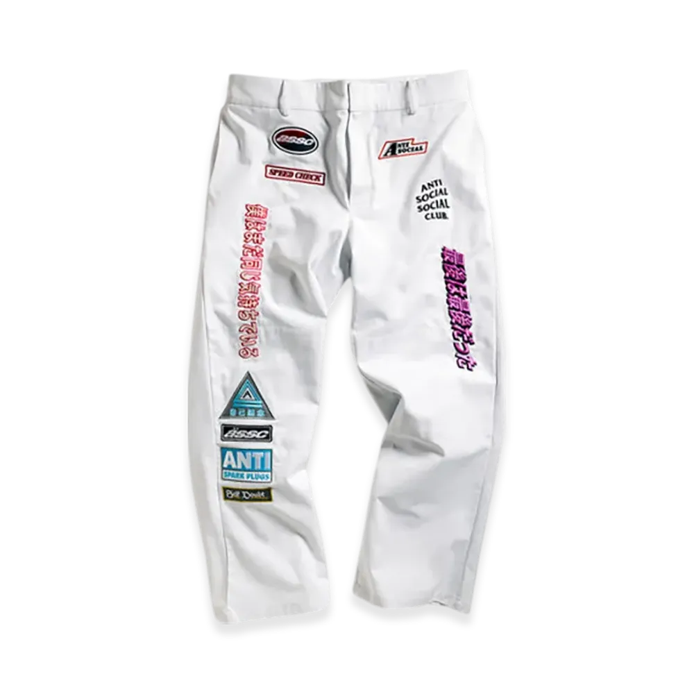 ANTI SOCIAL SOCIAL CLUB Patched Up Racing Pants "White"