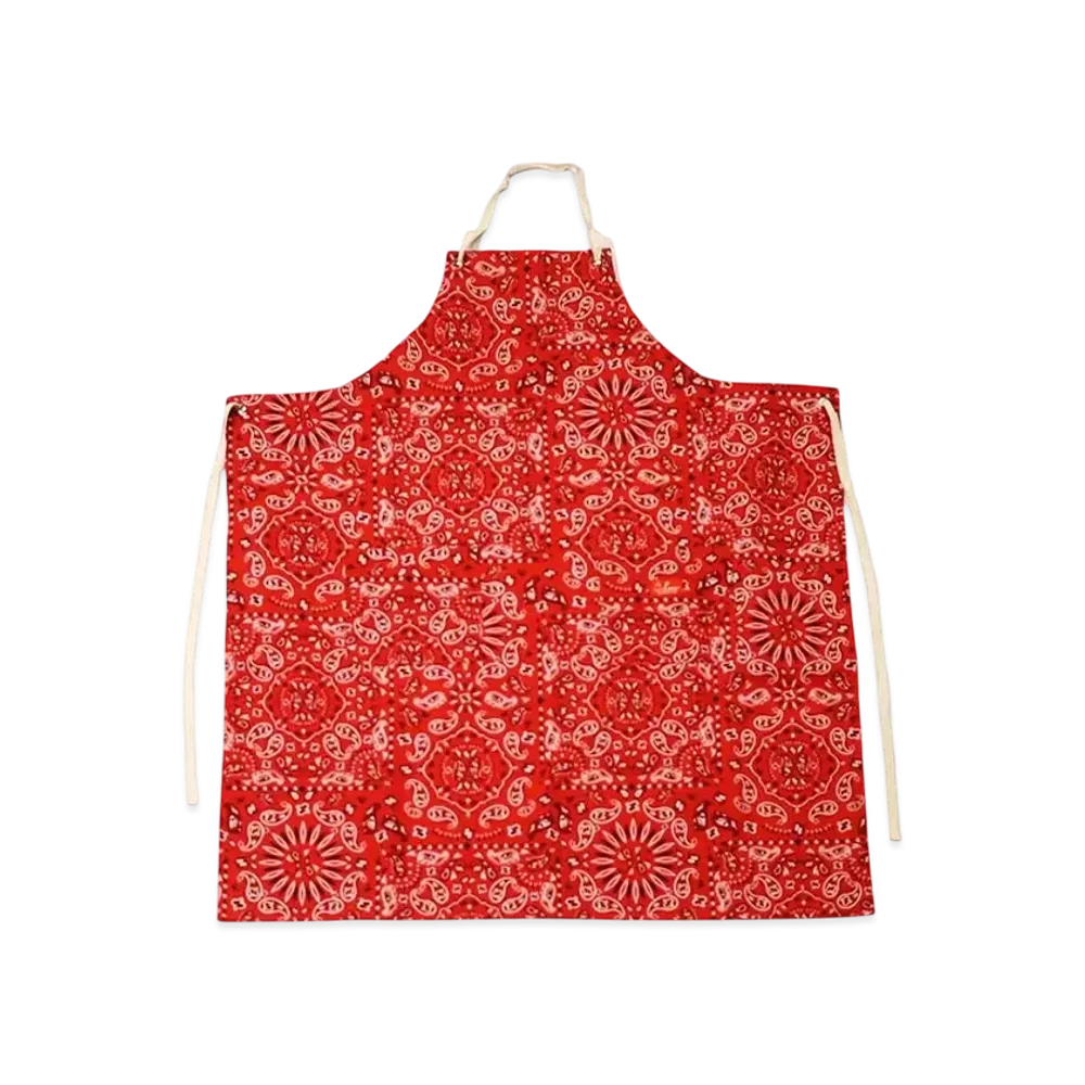 COOKMAN Long Apron Paisely "Red/Paisley"
