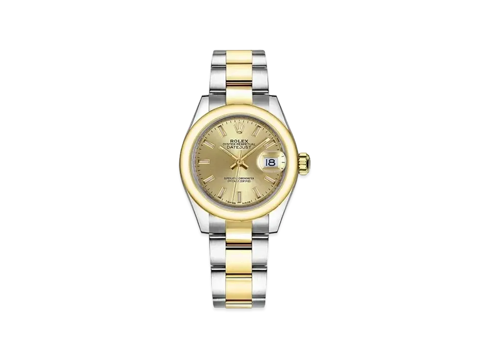 ROLEX Lady-Datejust Oyster 28mm "Champagne/Oyster Steel/Yellow Gold"