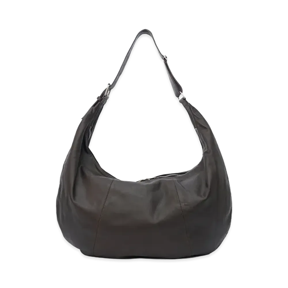 YOKE Calf Leather Shoulder Bag Large "Brown"