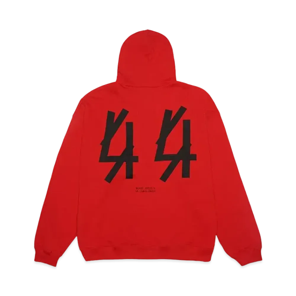44 LABEL GROUP BASIC HOODIE JERSEY FELPA DIAGONAL NEW RED + 44 SOLID BLACK "NEW RED"