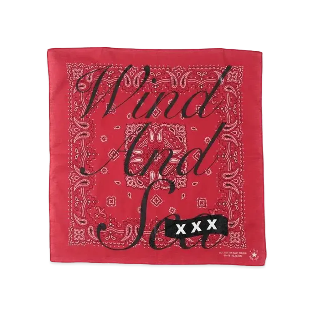 WIND AND SEA x GOD SELECTION XXX Paisley Bandana "Red"