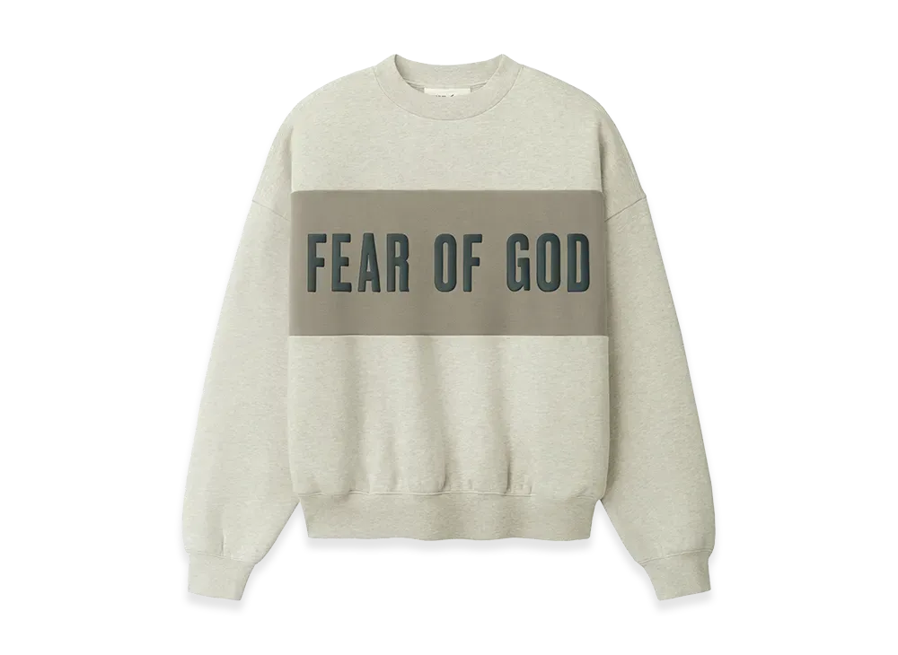 FEAR OF GOD ESSENTIALS Cropped Relaxed Panelled Sweatshirt "Vanilla Heather/Seal"
