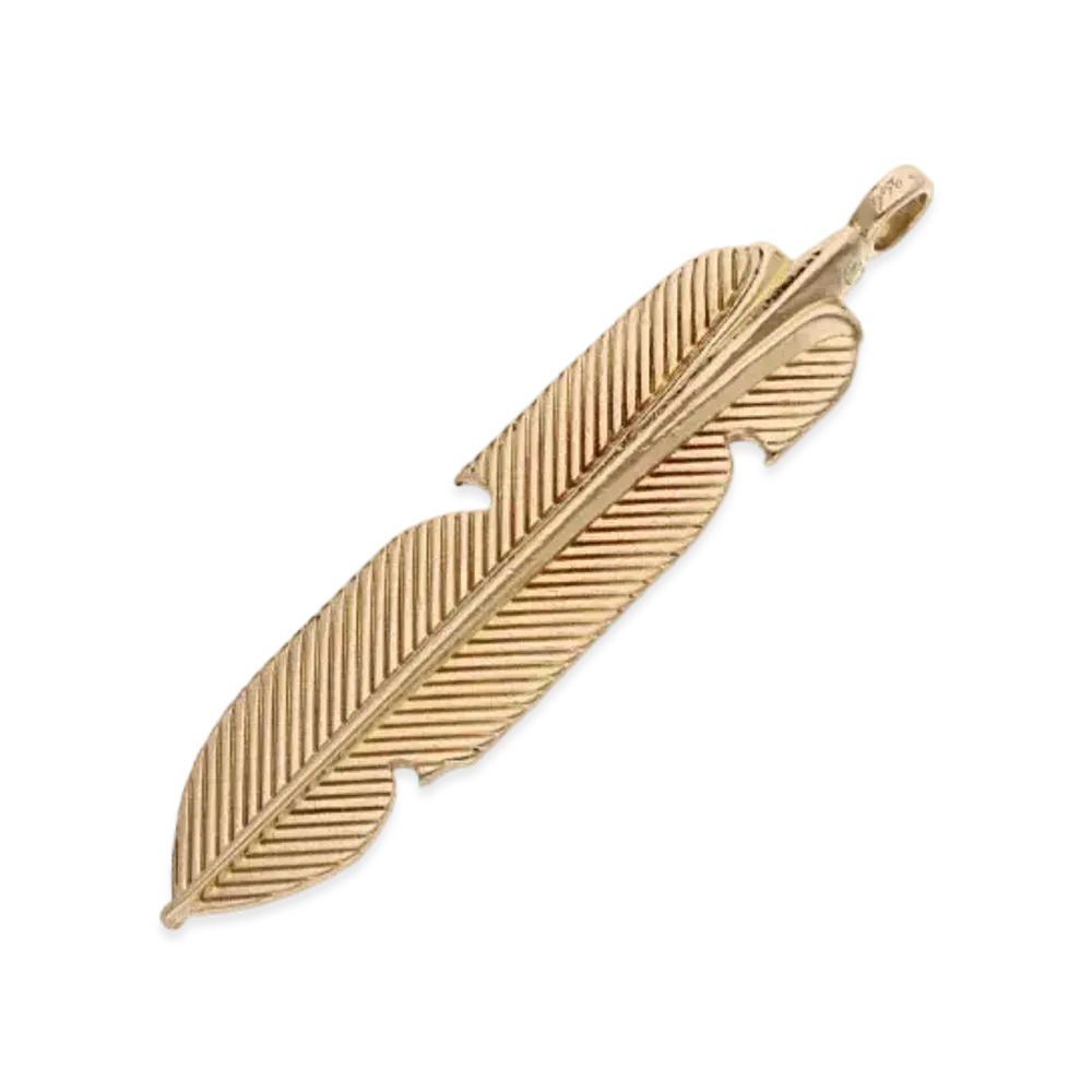 Chrome Hearts 22K Feather Pendant "Yellow Gold"