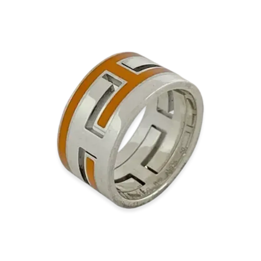 Hermes Move H Ring "Silver/Orange"