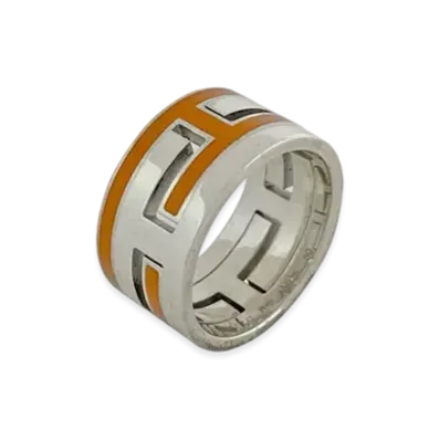 Hermes Move H Ring "Silver/Orange"