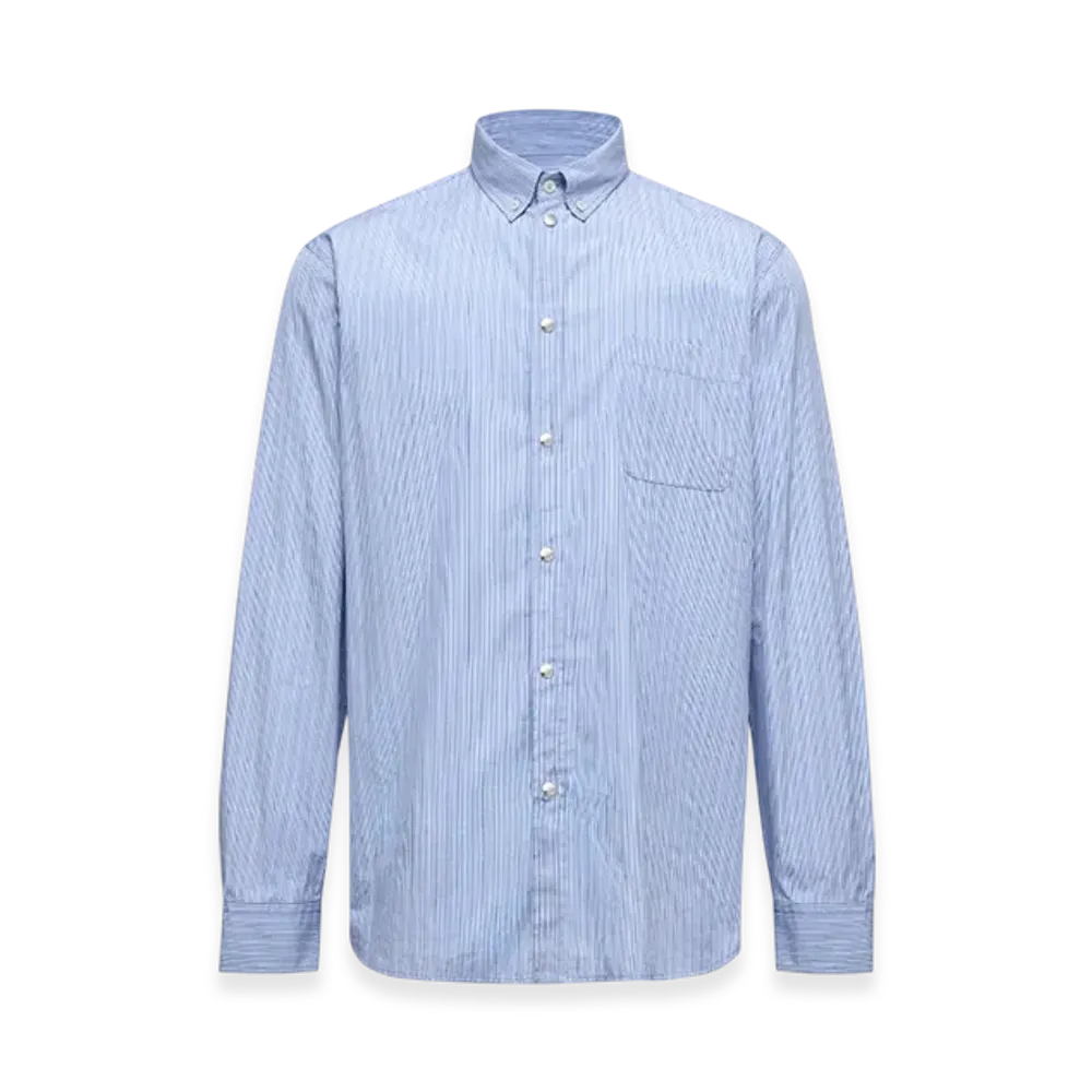 MONCLER Striped Oxford Cotton Long Sleeve Shirt "Light Blue"