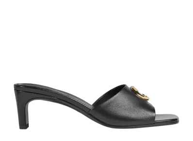 GUCCI Women's Slide Sandal with Double G "Black Leather"