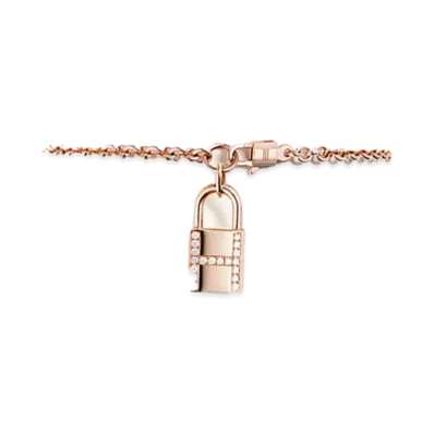 Hermes Cadenas Amulette Bracelet PM "Pink Gold/Diamond"