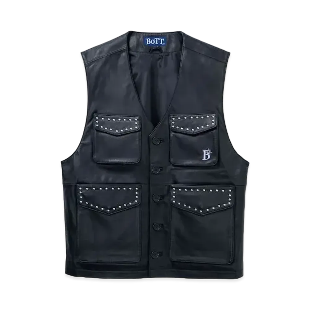 BoTT Studded Leather Vest "Black"