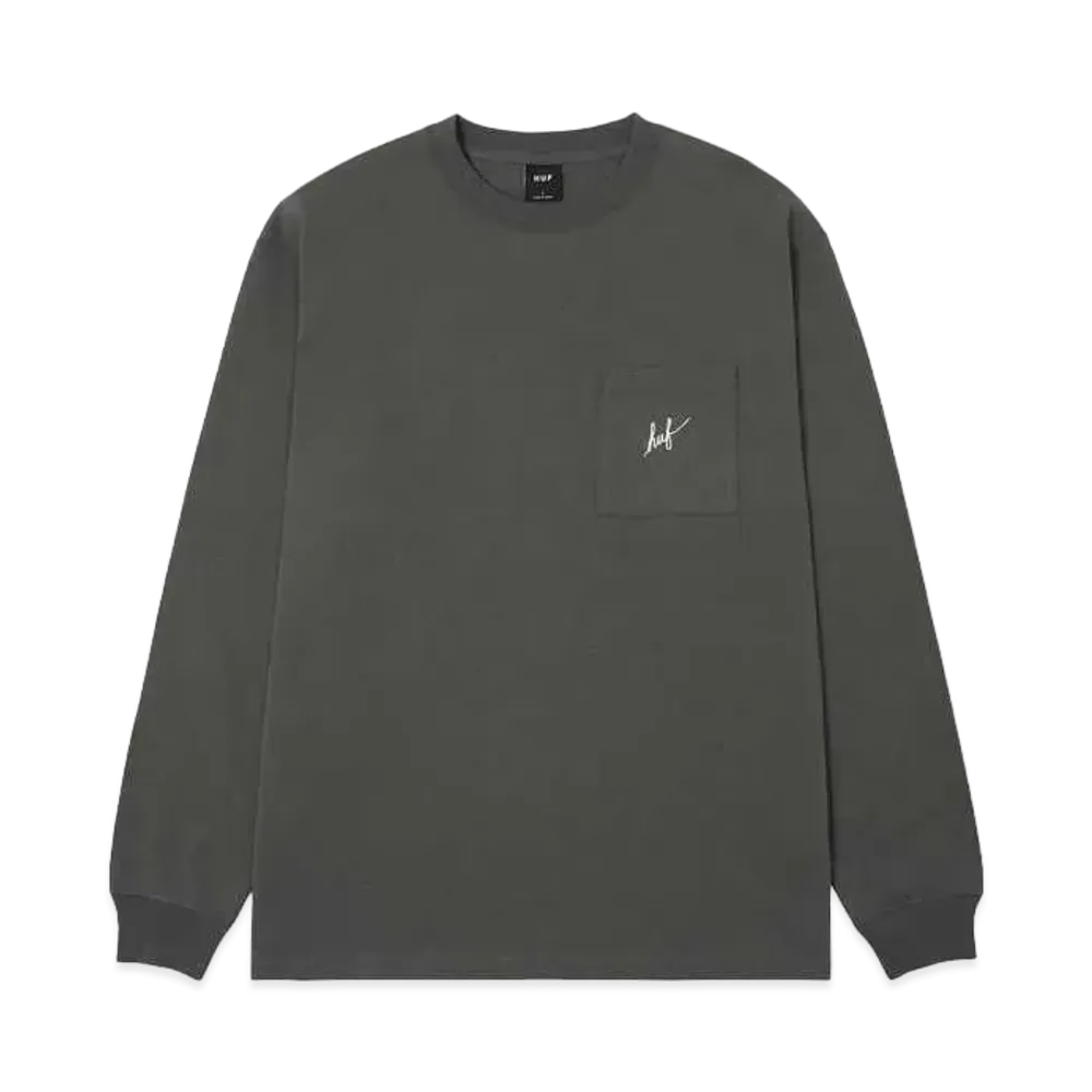 HUF Spring 24 Od Script Pocket Ls Tee "Black"