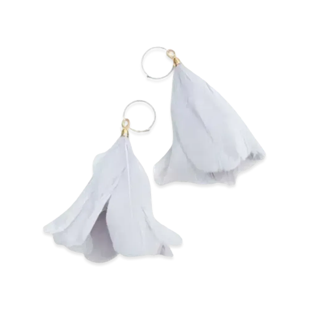 Ron Herman 15th Anniversary JIL SANDER Feather Pierced Earrings "Lavender"