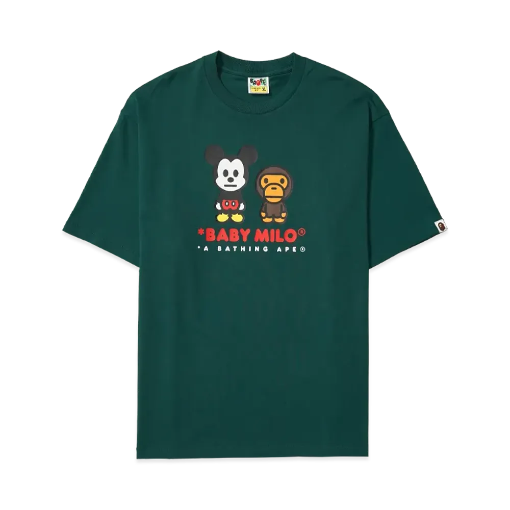 A BATHING APE x Disney Mickey Mouse Baby Milo Relaxed Fit Tee "Green"