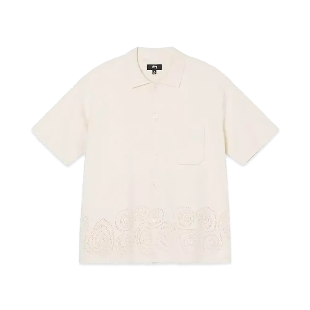Stussy Perforated Swirl Knit Shirt "Natural"