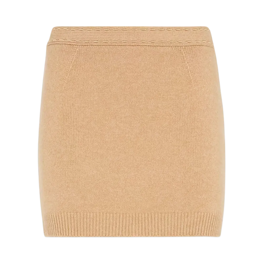 FENDI Women's Cashmere Mini Skirt "Beige"