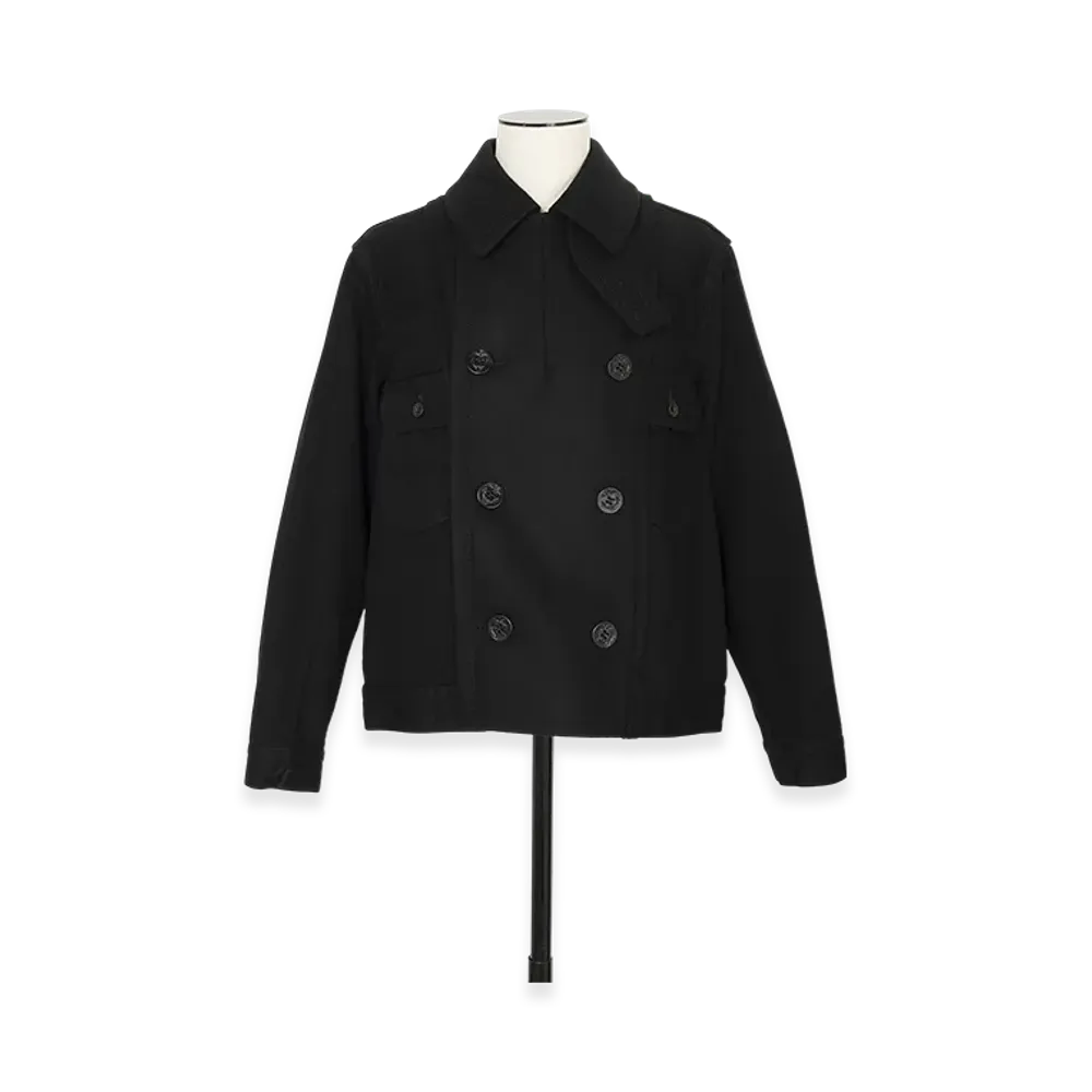 sacai Denim x Wool Melton Jacket "Black"