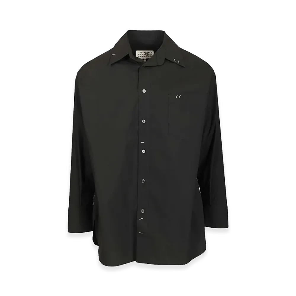 MM6 Maison Margiela Long-Sleeved Cotton Shirt "Black"