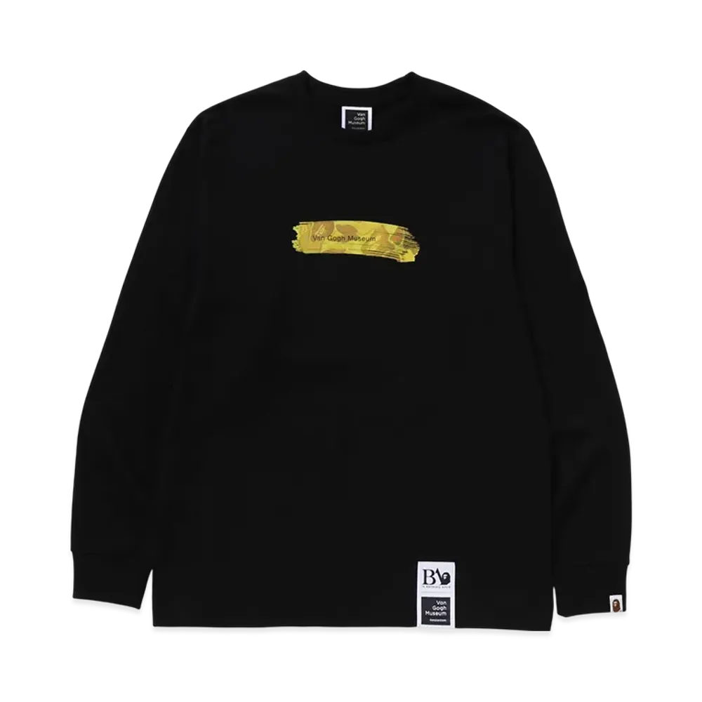 A BATHING APE x Van Gogh Museum L/S Tee "Black"