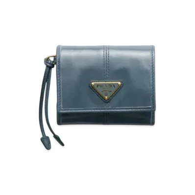 PRADA Small Leather Wallet "Blue"