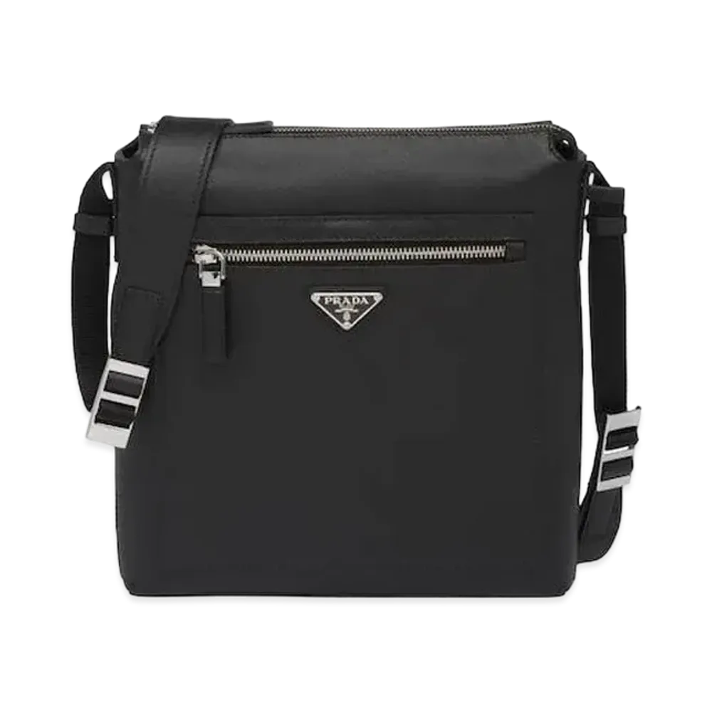 PRADA Saffiano Leather Cross-Body Bag "Black"
