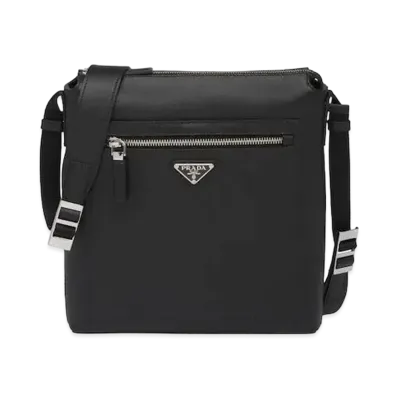 PRADA Saffiano Leather Cross-Body Bag "Black"
