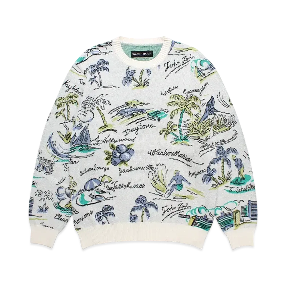 WACKO MARIA Jacquard Knit Sweater "White"
