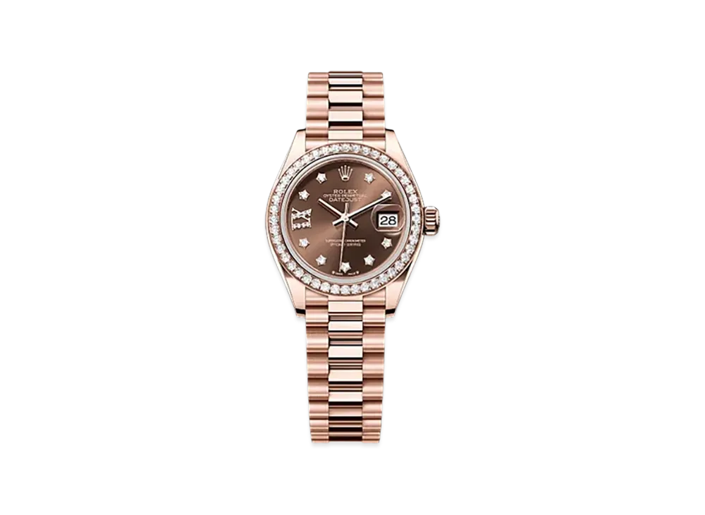ROLEX Lady-Datejust 28mm Everose Gold Diamond 279135RBR "Chocolate"